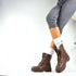 Elegante Punk-Gothic Damenstiefel – Klassische Plateau-Biker-Boots mit Blockabsatz